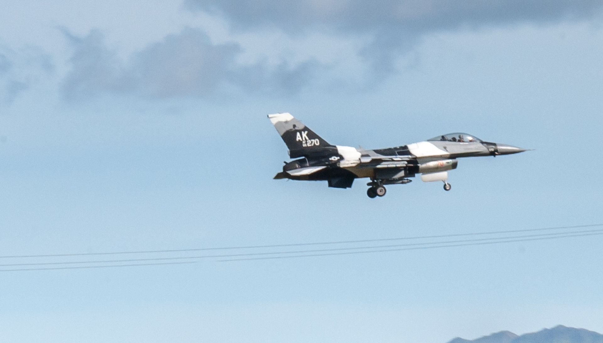 F-16 Fighting Falcon approaches for a landing