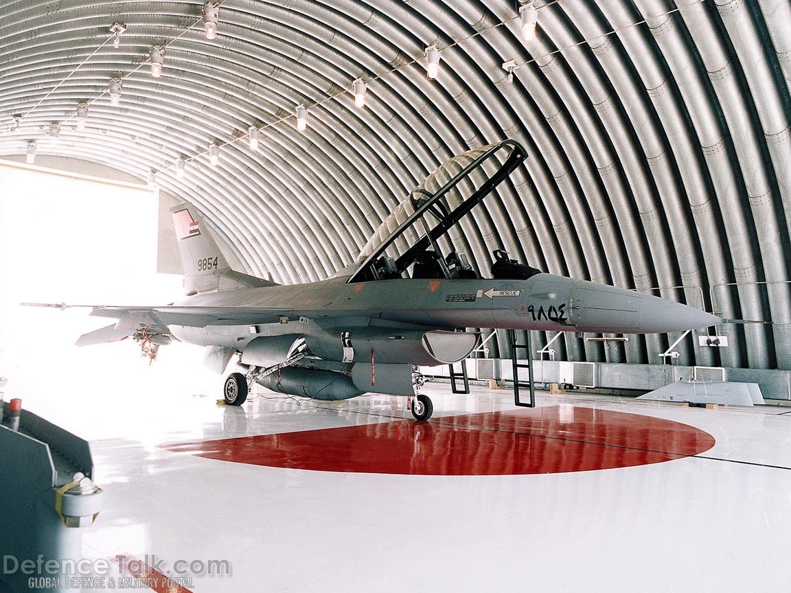 F-16D in a bomb proof hangar-Egyptian Air Force