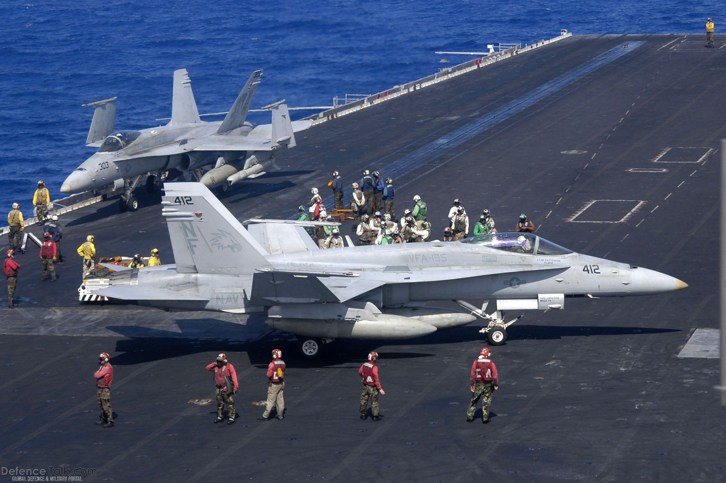 F-18 on USS Kitty Hawk (CV 63) Aircraft Carrier - US Navy