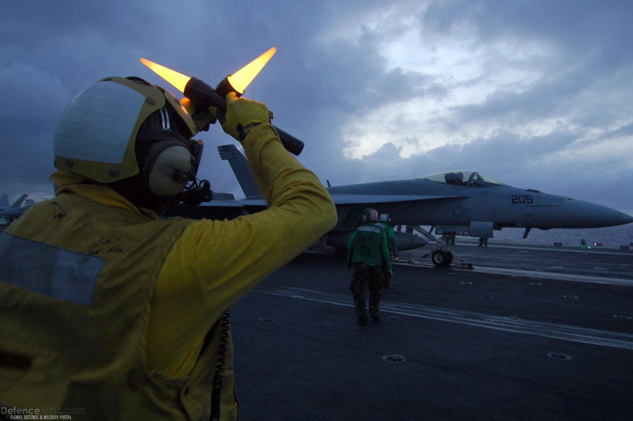 F-18 on USS Kitty Hawk (CV 63) Aircraft Carrier - US Navy