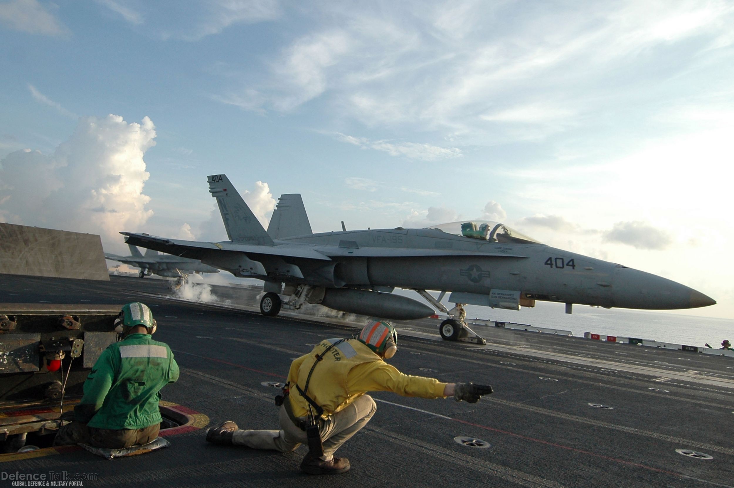 F-18 on USS Kitty Hawk (CV 63) Aircraft Carrier - US Navy