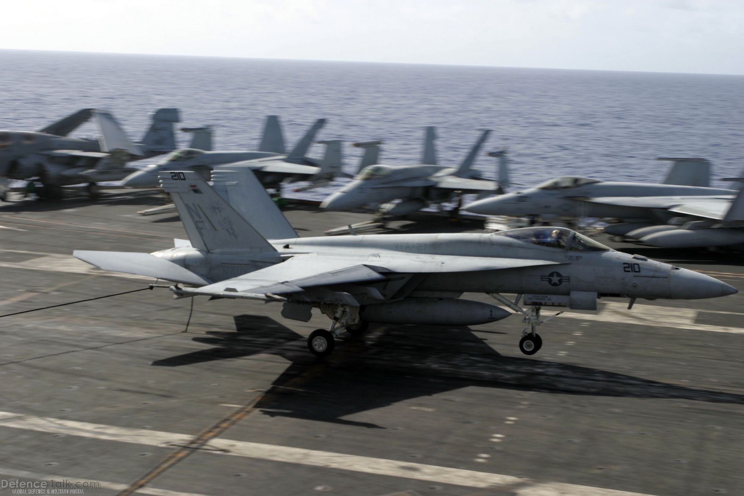 F-18 on USS Kitty Hawk (CV 63) Aircraft Carrier - US Navy