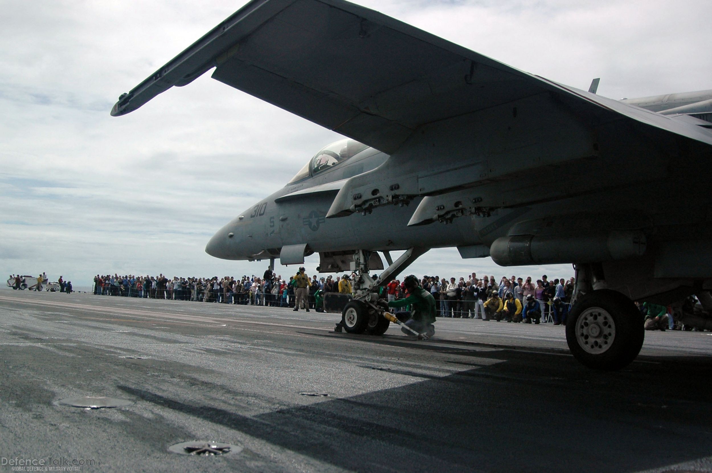 F-18 on USS Kitty Hawk (CV 63) Aircraft Carrier - US Navy