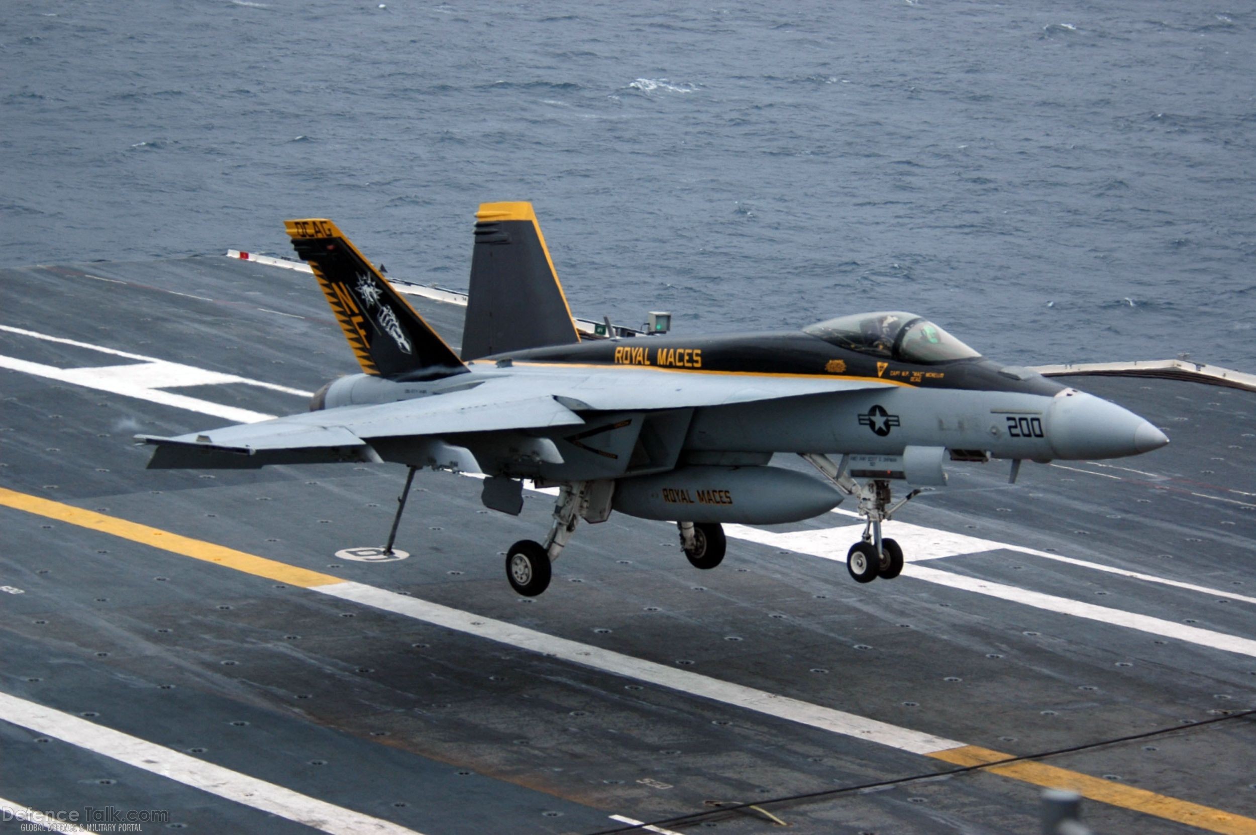 F-18 on USS Kitty Hawk (CV 63) Aircraft Carrier - US Navy