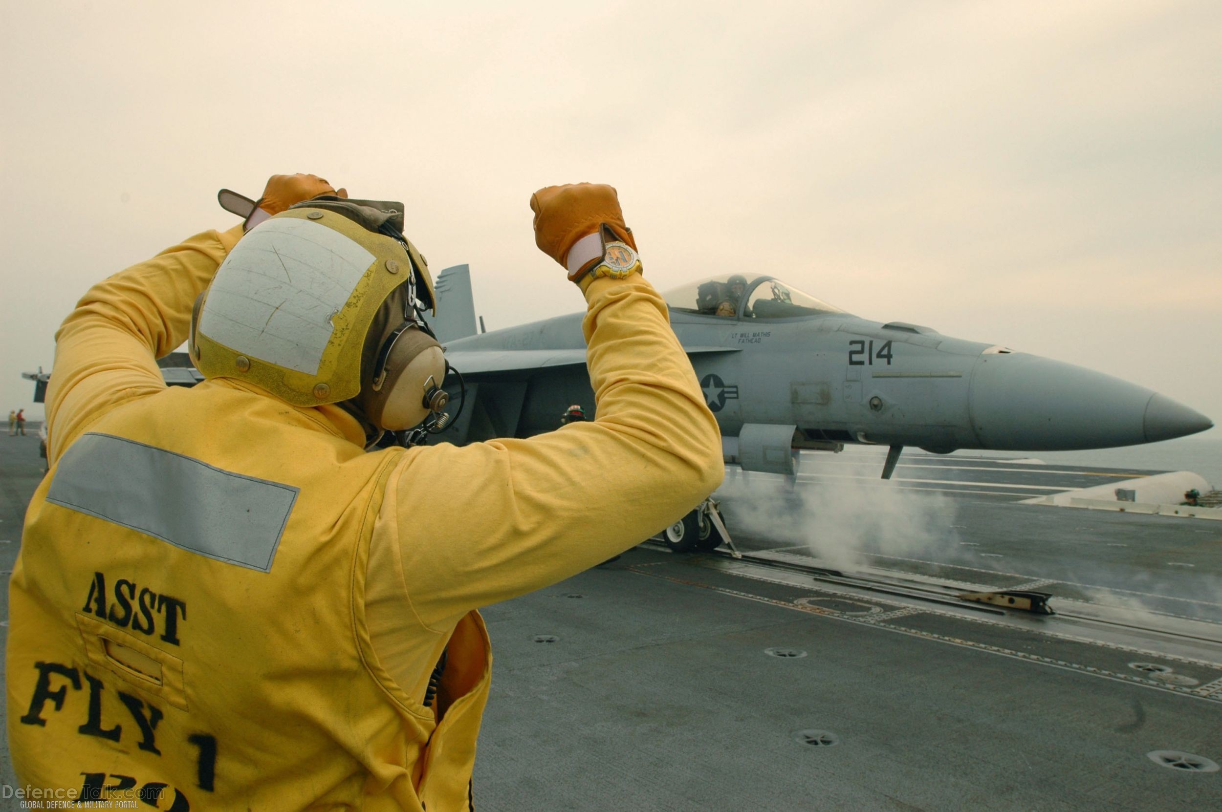 F-18 on USS Kitty Hawk (CV 63) Aircraft Carrier