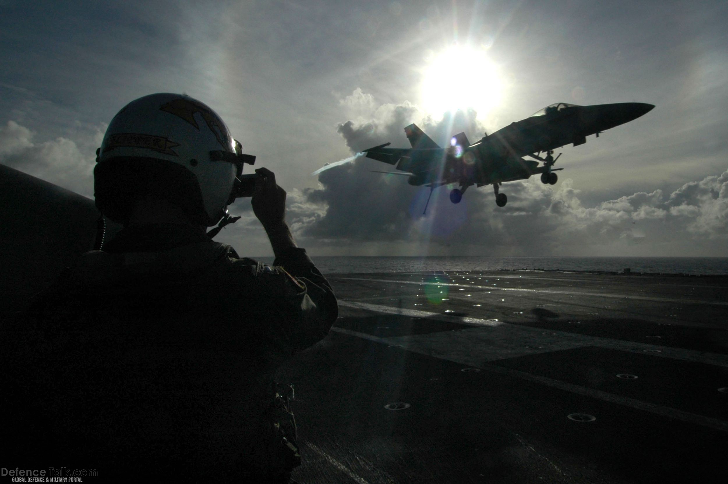 F-18 takes off from USS Kitty Hawk (CV 63) Aircraft Carrier