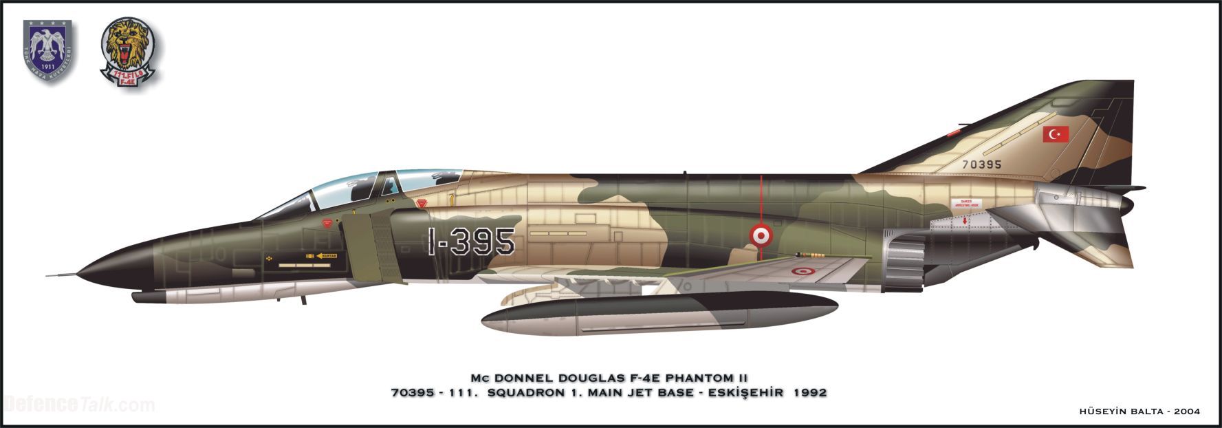 F-4E Phantom of Turkish Air Force 111 squadron, based in Eskisehir 1992