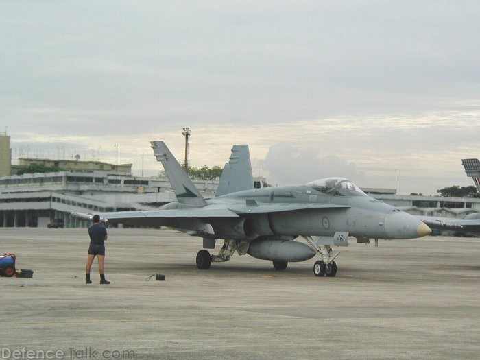 F/A-18 ready to taxi at Paya Lebar Air Base, Singapore 2002