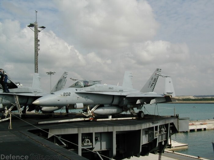 F/A-18C on USS Kitty Hawk in Singapore 2002