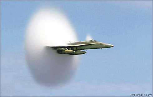 F18 breaking sound barrier!