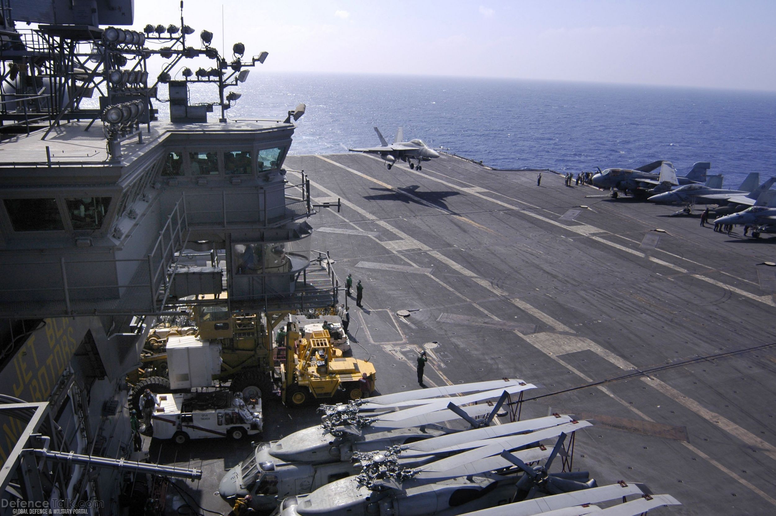 Flight Deck of USS Kitty Hawk (CV 63) Aircraft Carrier