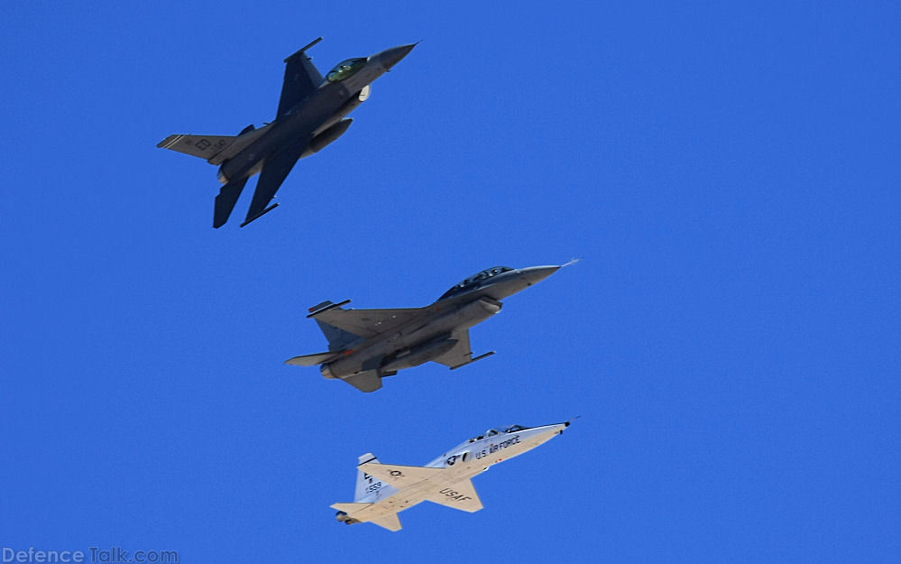 Flight Test Squadron Flyby - F-16, T-38