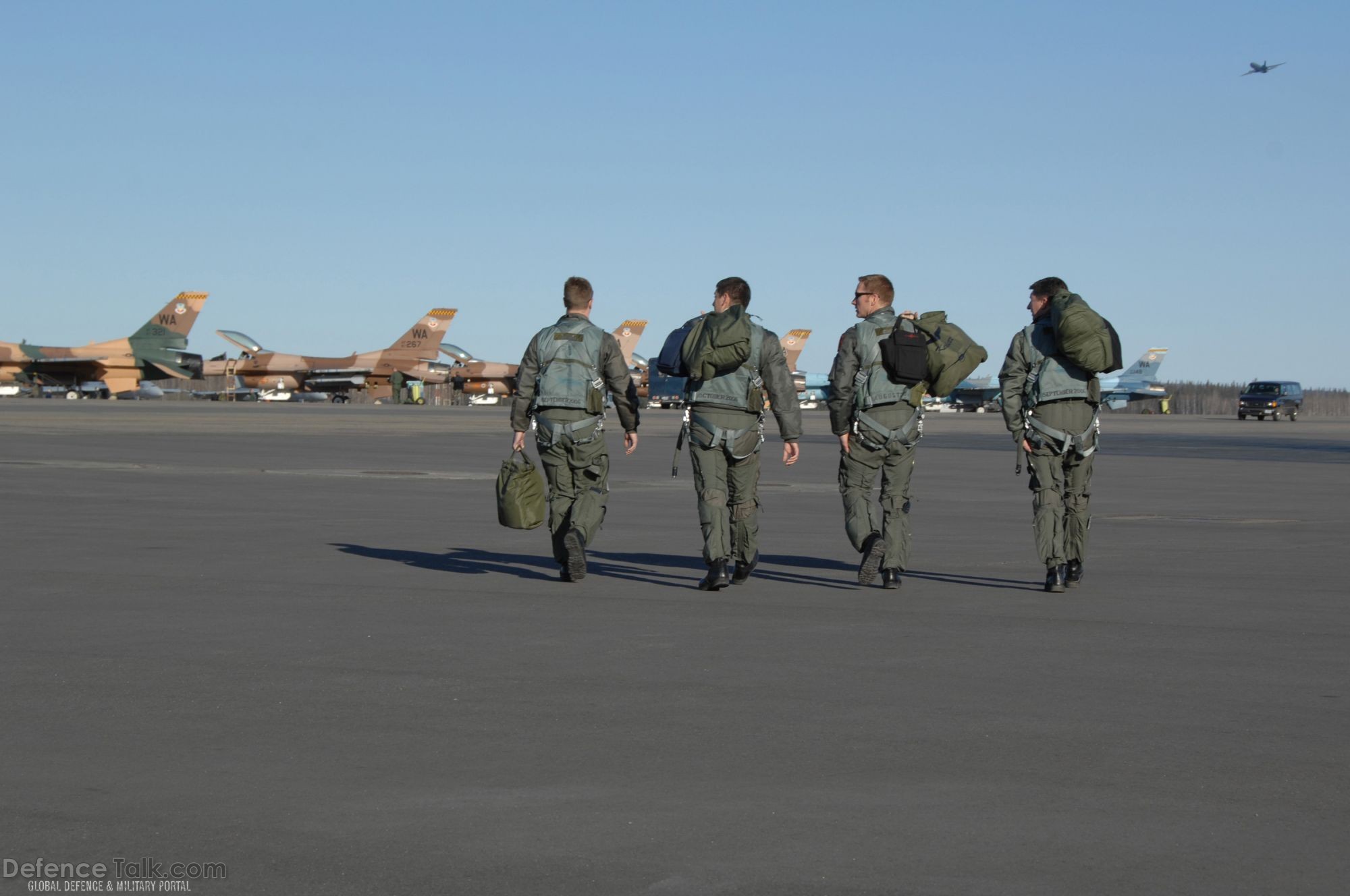 Four F-16 Fighting Falcon pilots - US Air Force Exercise