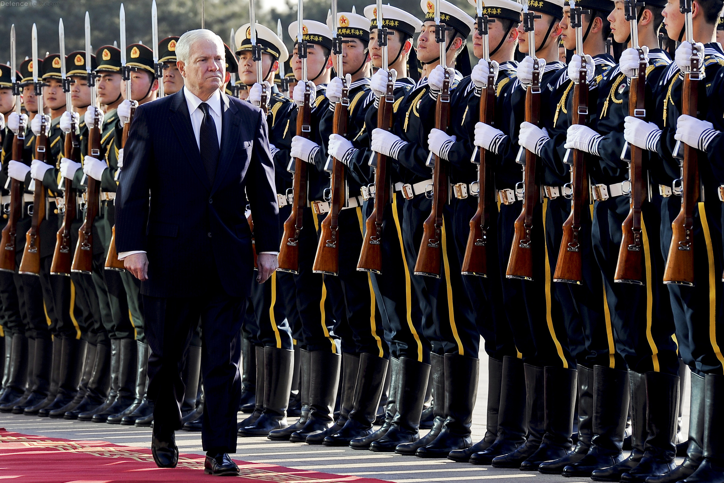 Gates and Chinese PLA Guards