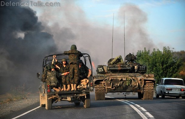 Georgian Troops Fleeing Gori