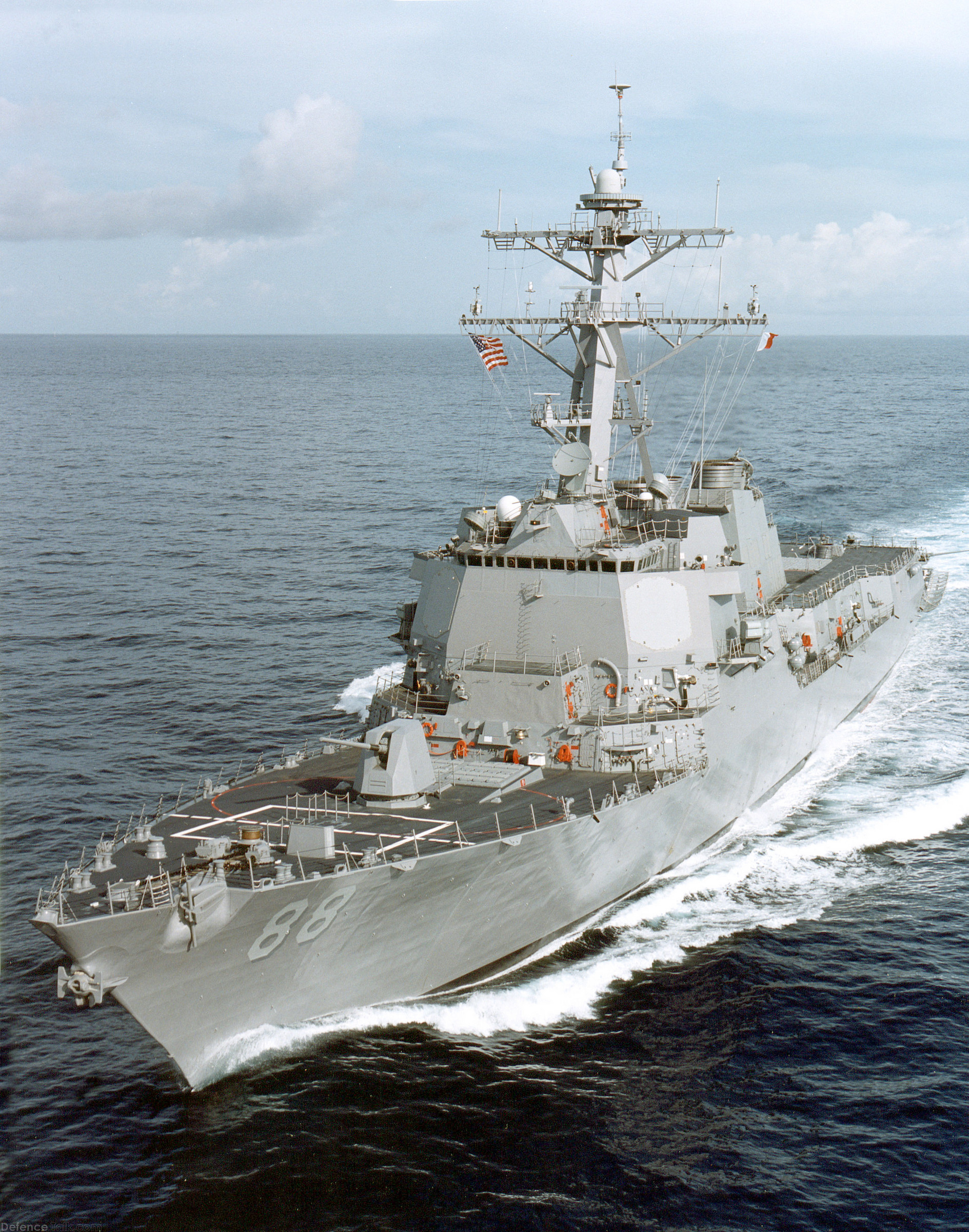 Guided missile destroyer Preble during sea trials