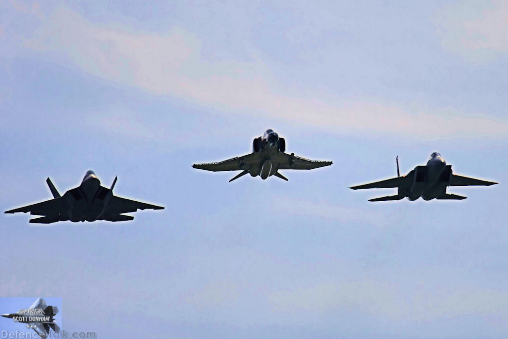 Heritage Flight - F-22A  F-4  F-15C