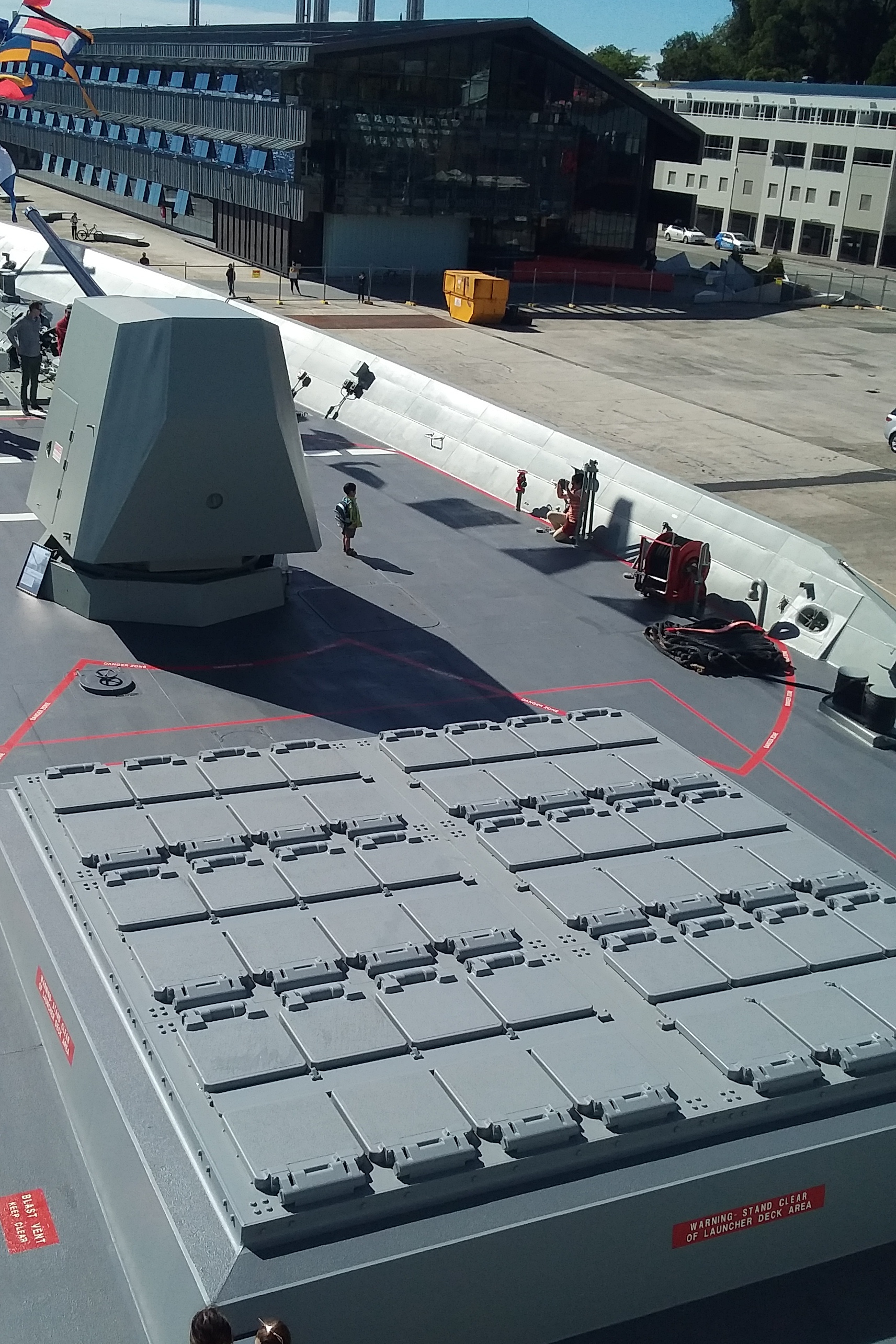 HMAS Hobart 5 Inch Gun And VLS  Hobart 12 Feb 2018