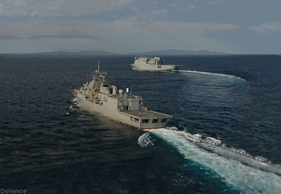 HMNZS Te Mana and HMNZS Canterbury