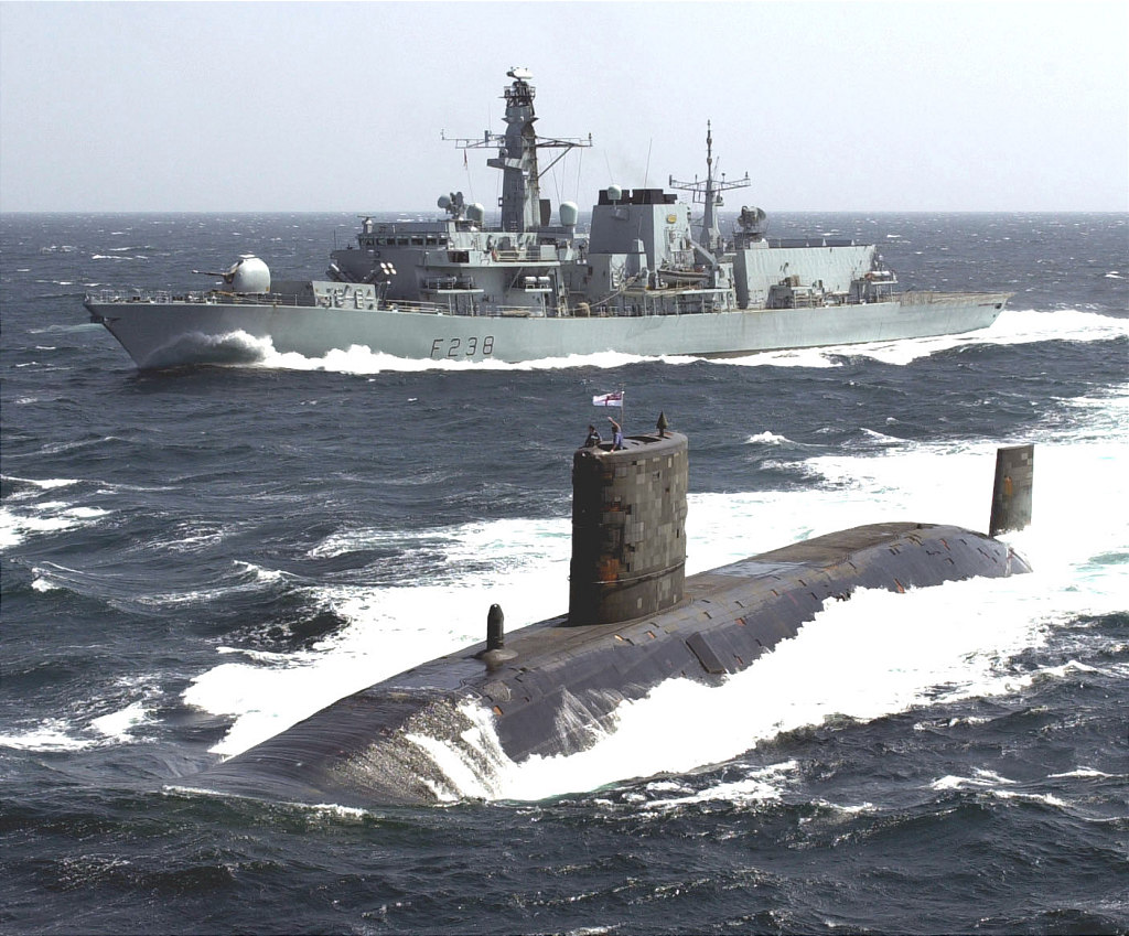 HMS NORTHUMBERLAND ESCORT FOR A TRAFALGAR CLASS SUBMARINE