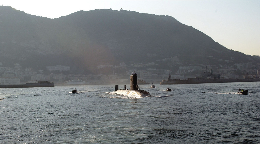 HMS Tireless leaving Gibraltar