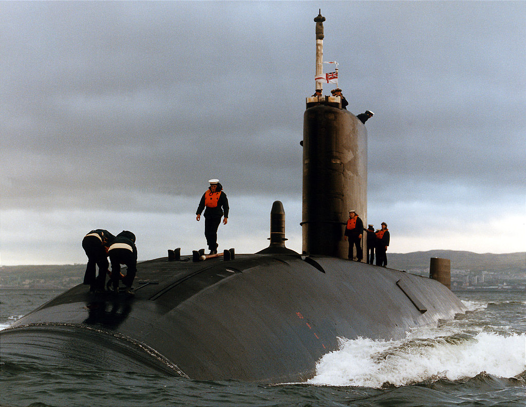 HMS TRAFALGAR IN THE CLYDE AREA OF SCOTLAND.