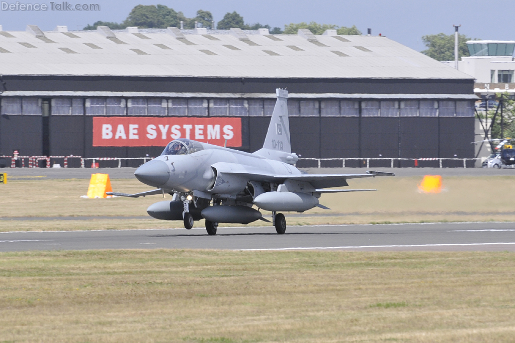 JF-17 Fighter Aircraft Arrive at Farnborough Air Show 2010