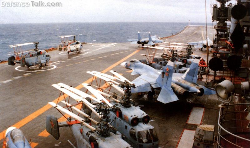 Ka-27 and Su-33 on Kuznetsov