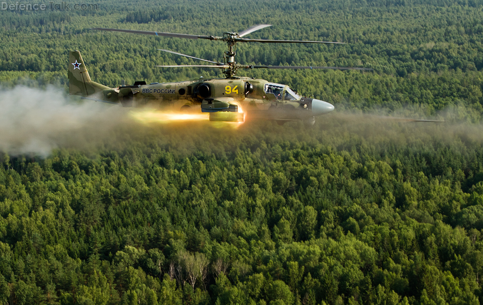 Ka-52 firing rockets