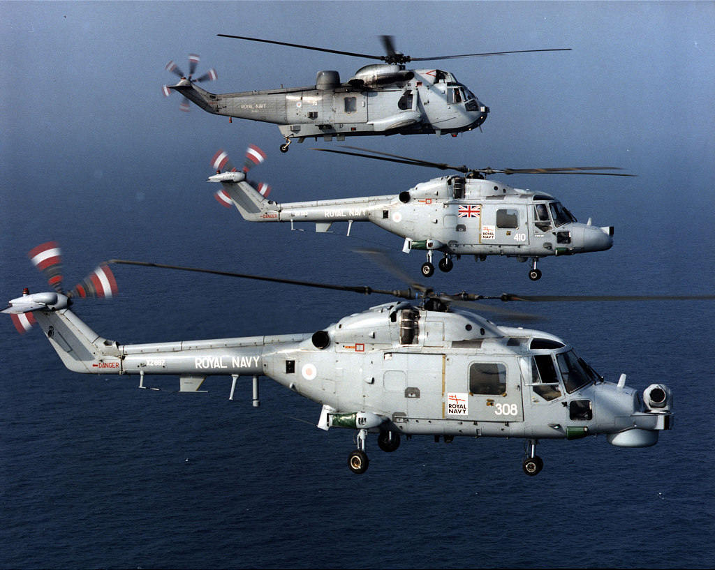 LYNX HELICOPTER,MK 8 AND MK 3, FROM 815 SQN WITH SEA KING