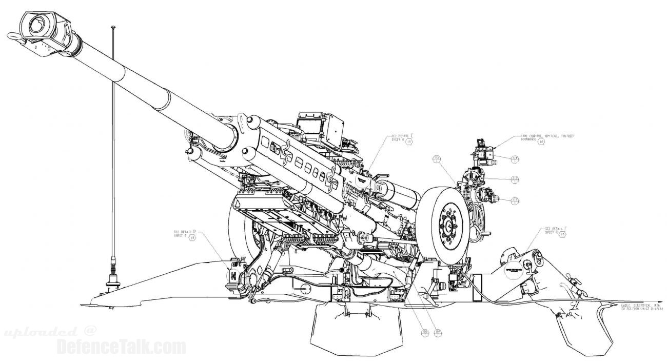 M777A1 Line Drawing