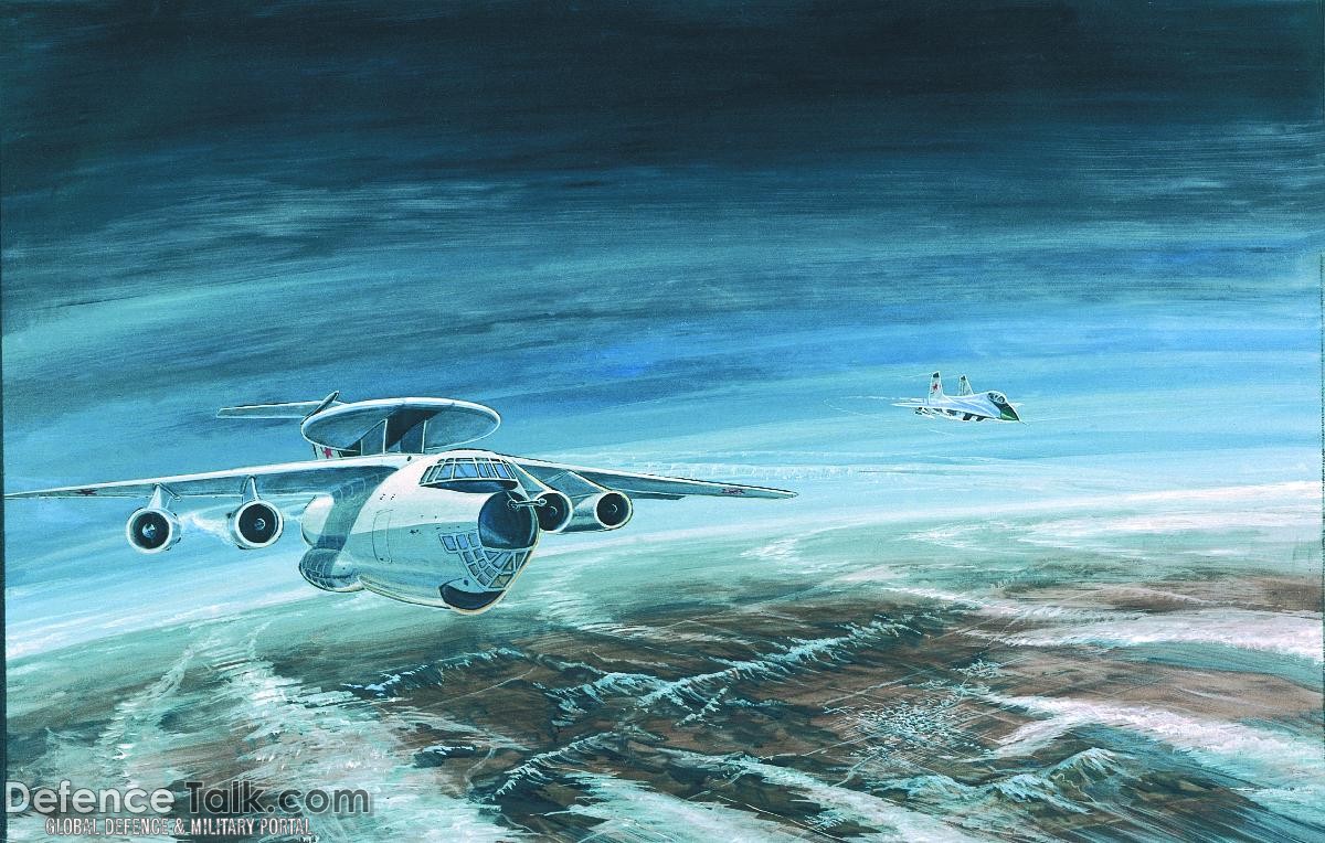 Mainstay AWACS Aircraft with flanker and Fulcrum - Military Weapons Art