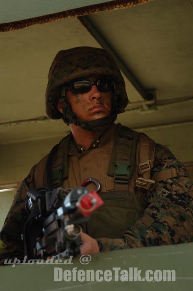 Marine stands gaurd during RIMPAC 2006 Exercise