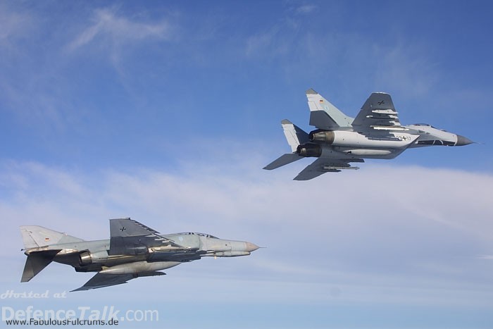 Mig-29 in formation with a F-4F-Phantom