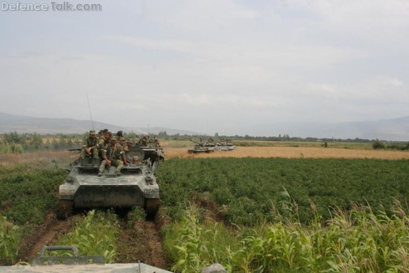 MT-LB and T-72 column