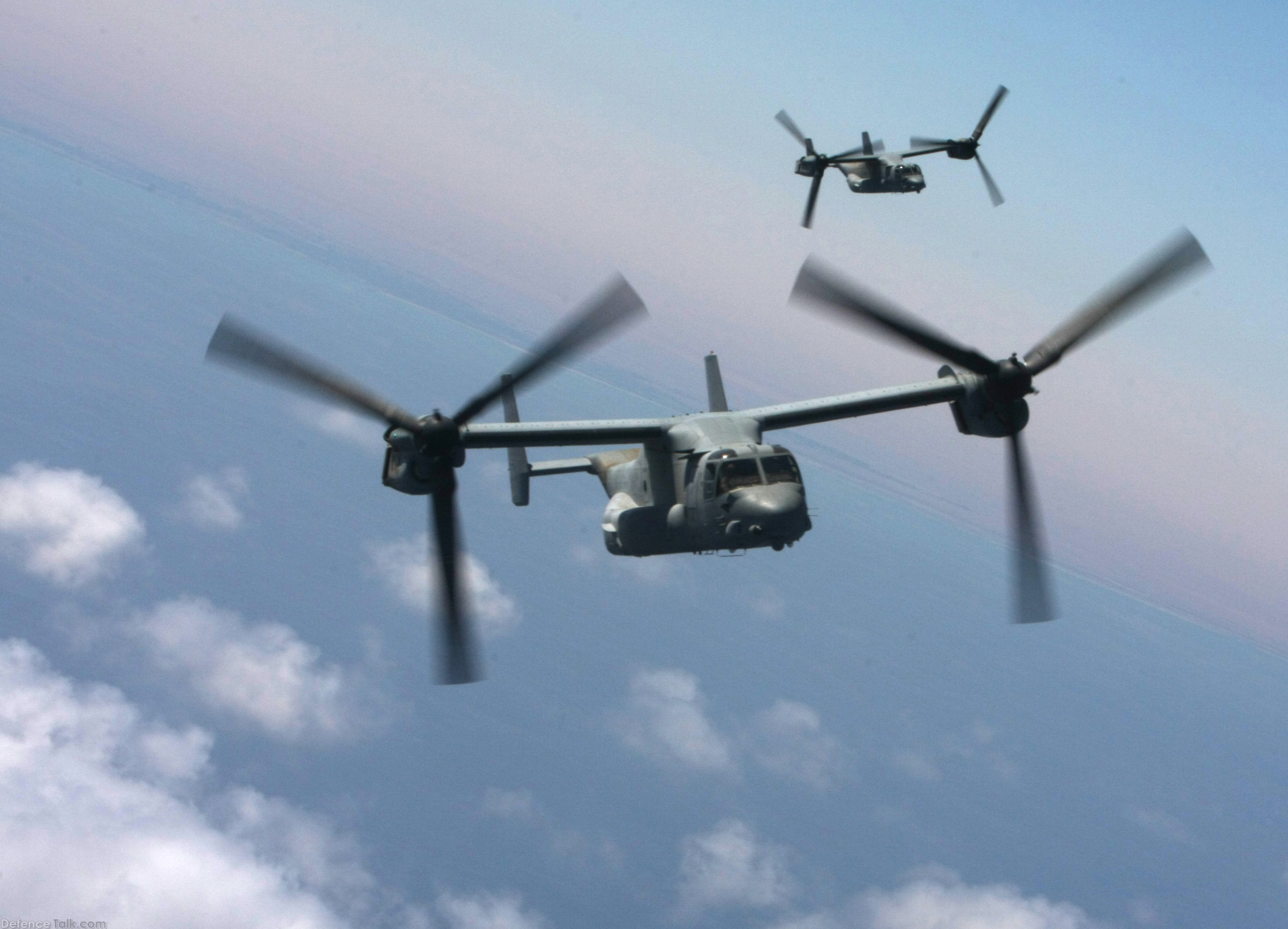 MV-22B Ospreys fly over the Egyptian coastline