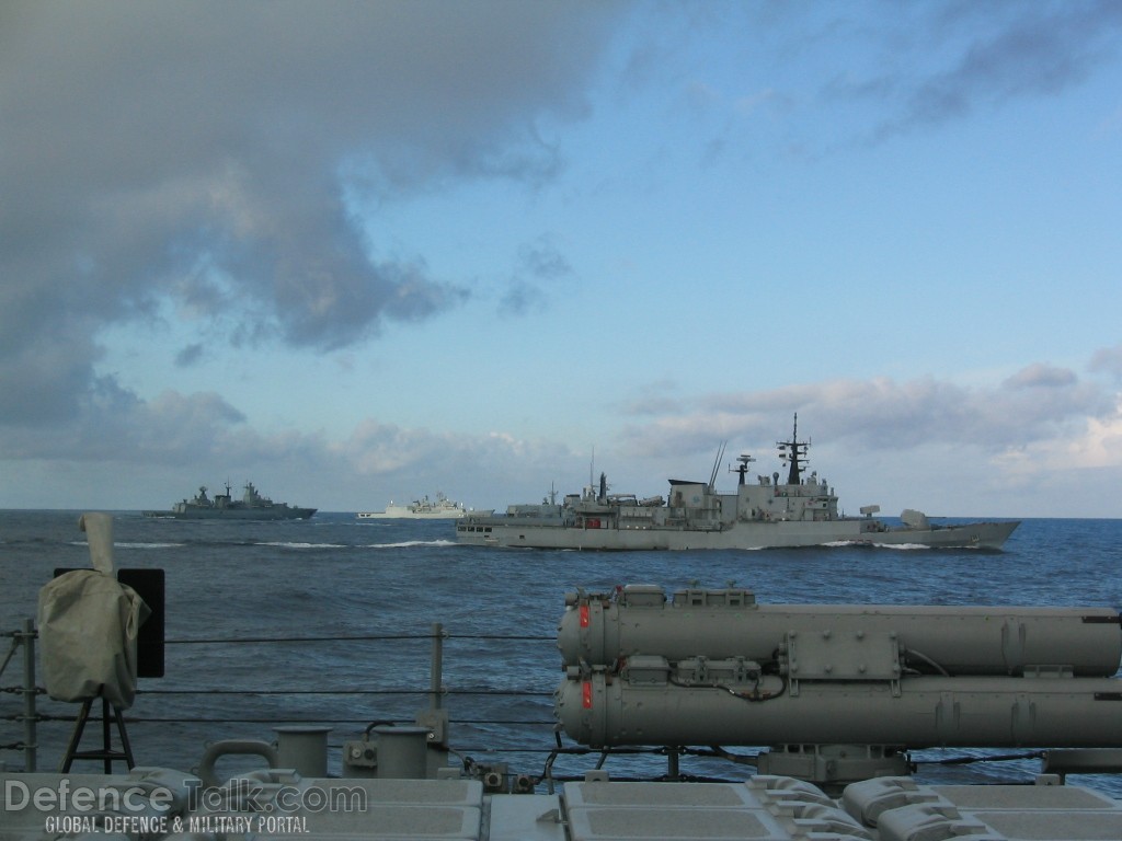 NATO ships working with USS Stout