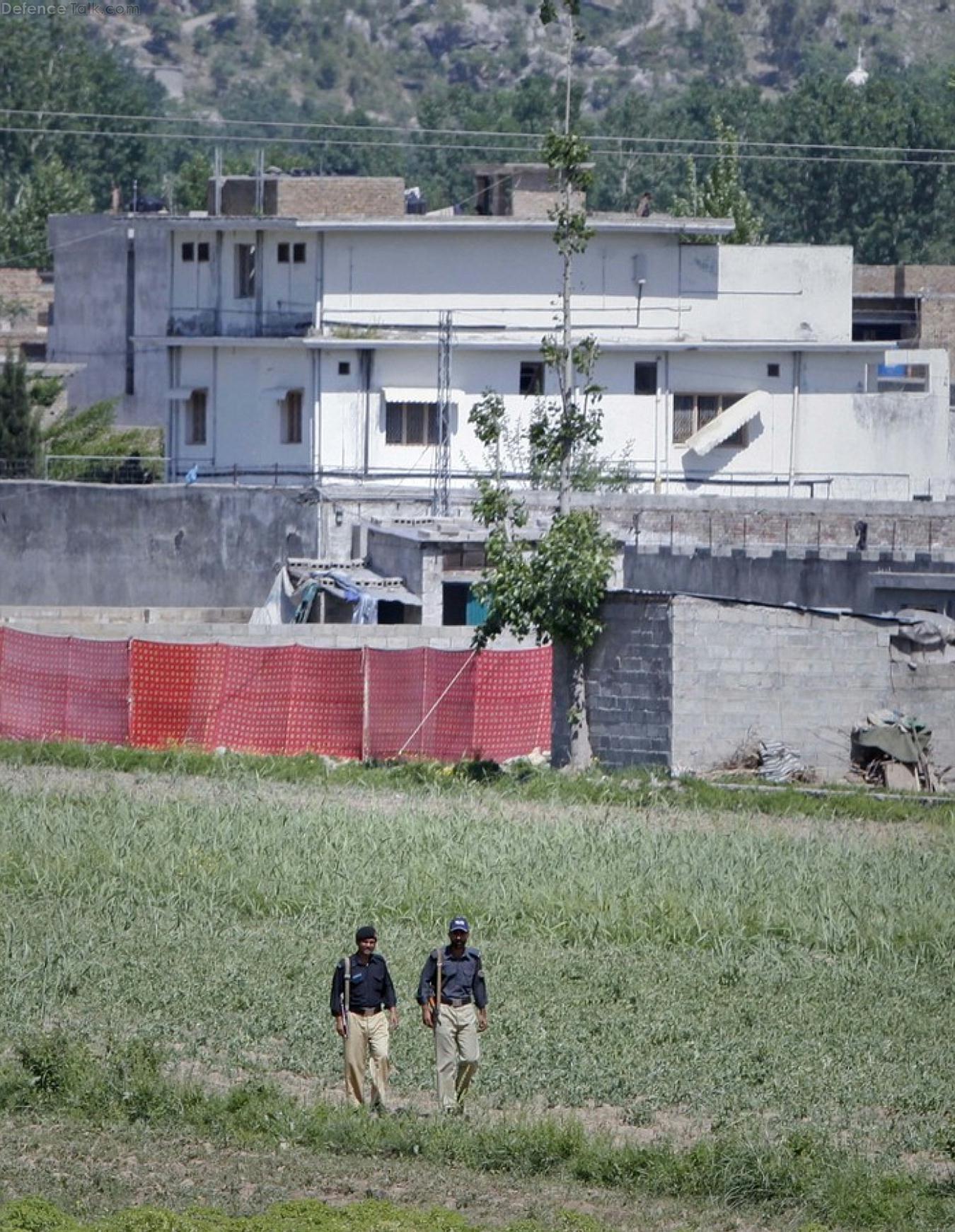 Pakistani policemen at Osama bin Laden Compound
