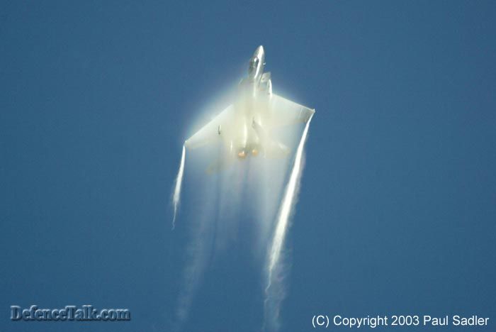 Plasma streaming from a climbing F-15C