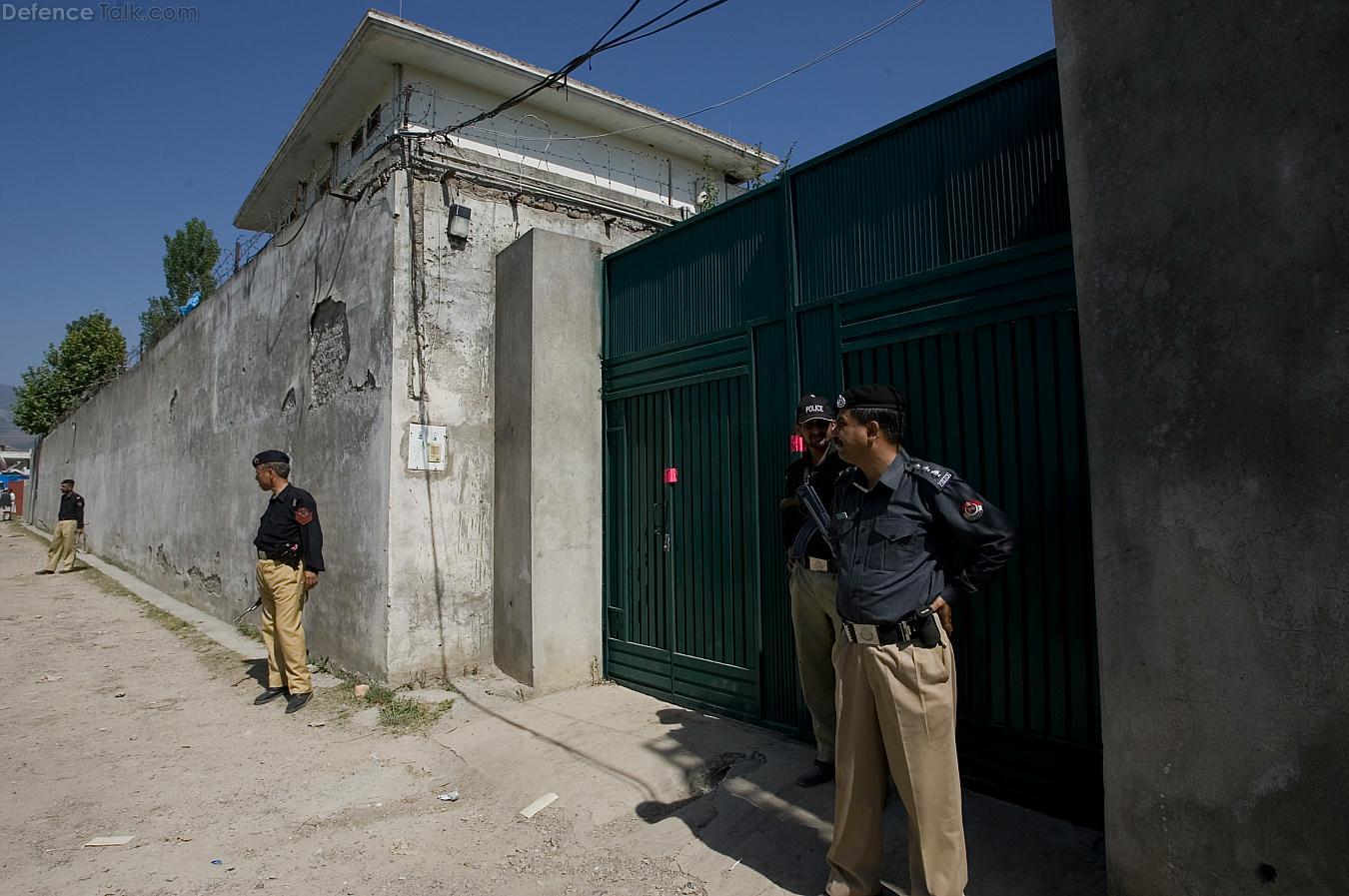 Policemen guarding Osama bin Laden Compound