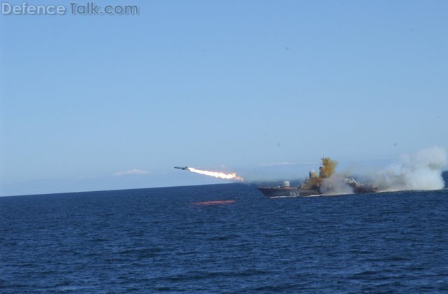 R-129 missile boat firing P-15 Termit