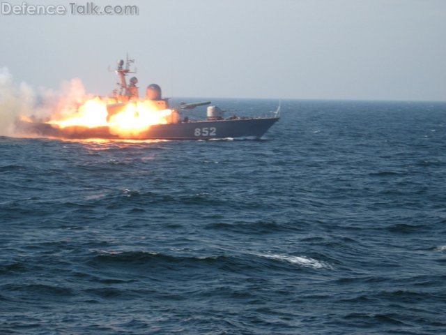 R-129 missile boat firing P-15 Termit