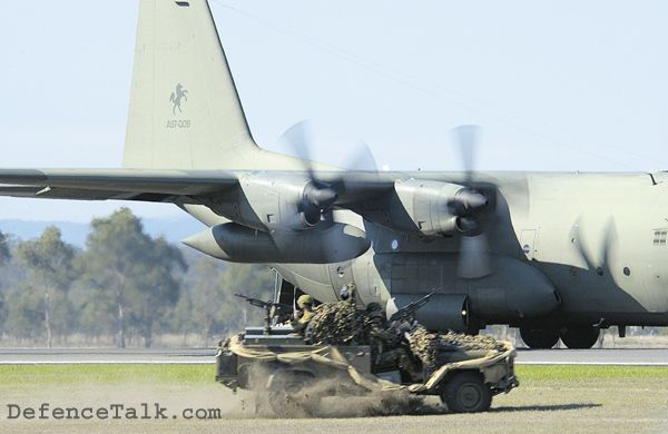 RAAF ADG "Gun Buggy" after exiting Hercules aircraft.