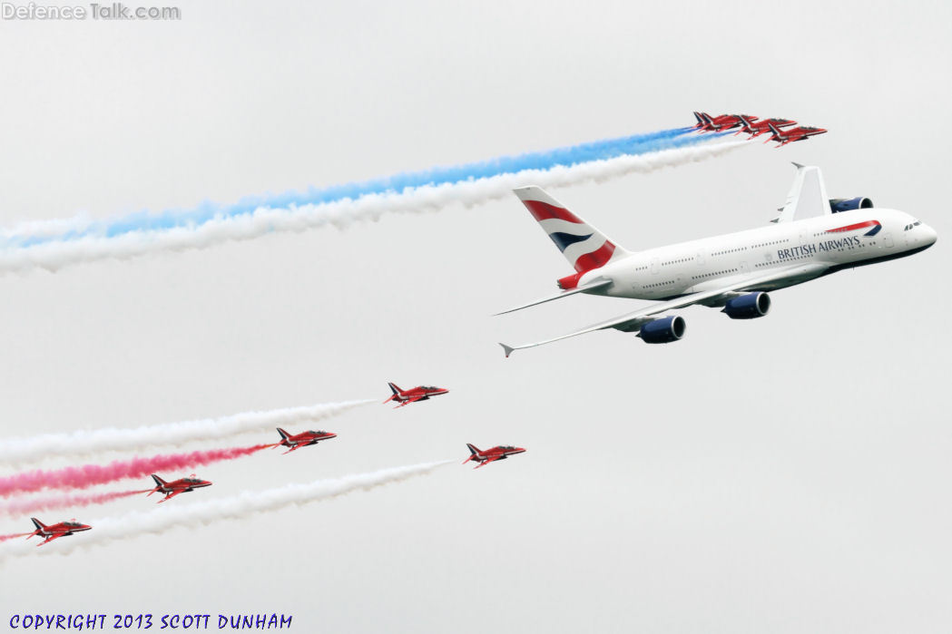 RAF Red Arrows & British Airways A-380