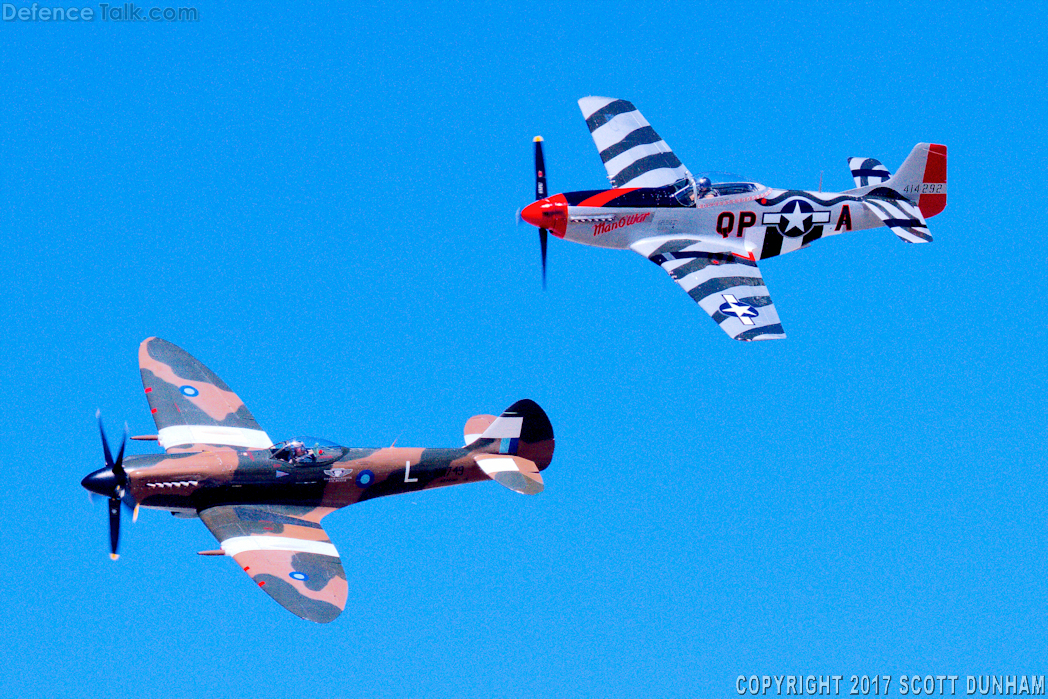 RAF Supermarine Spitfire & USAF P-51 Mustang Fighter