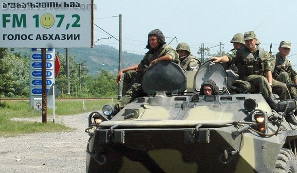 Russian troops, in Senaki