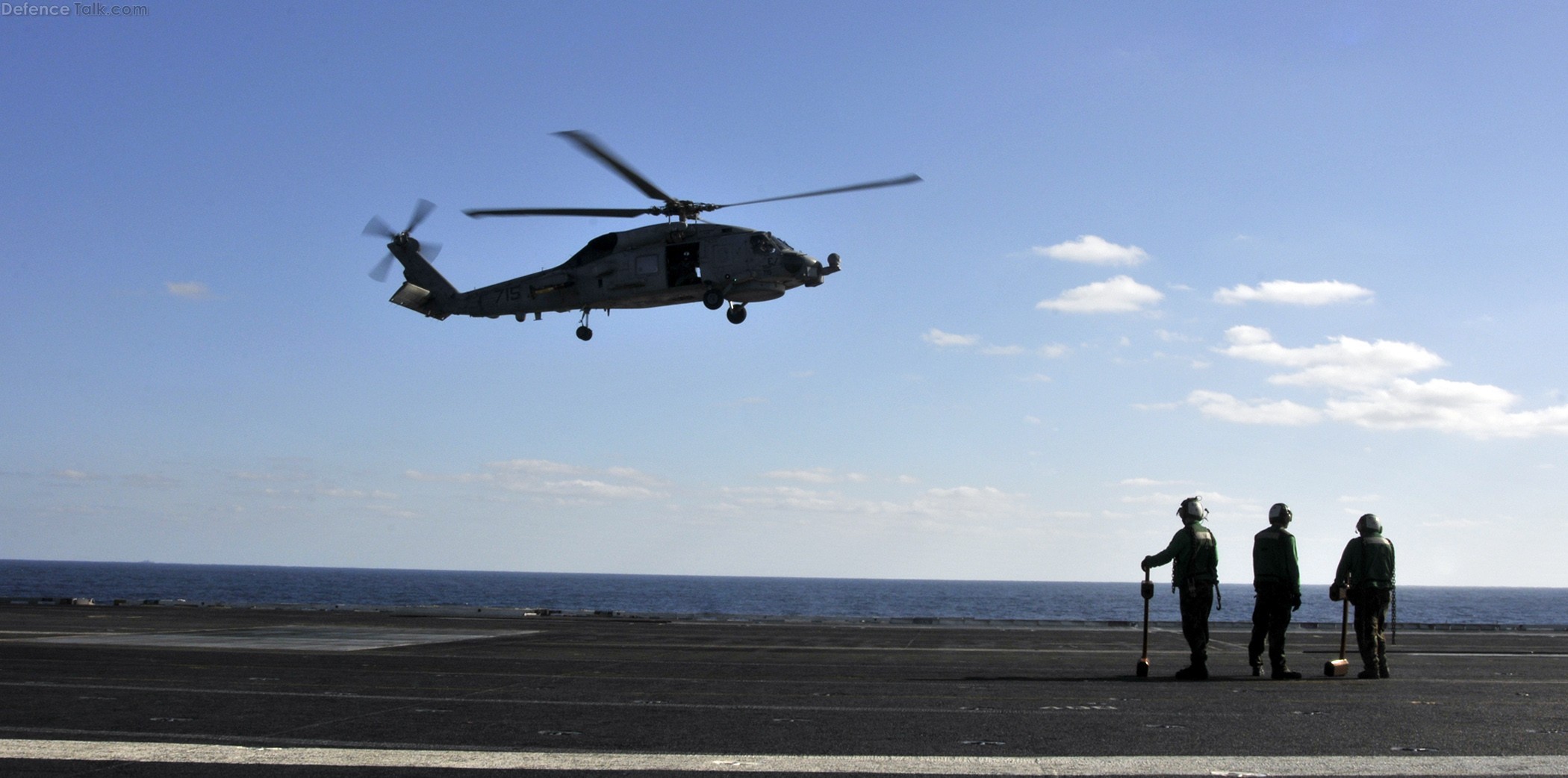 SH-60B Seahawk Helicopter landing on aircraft carrier
