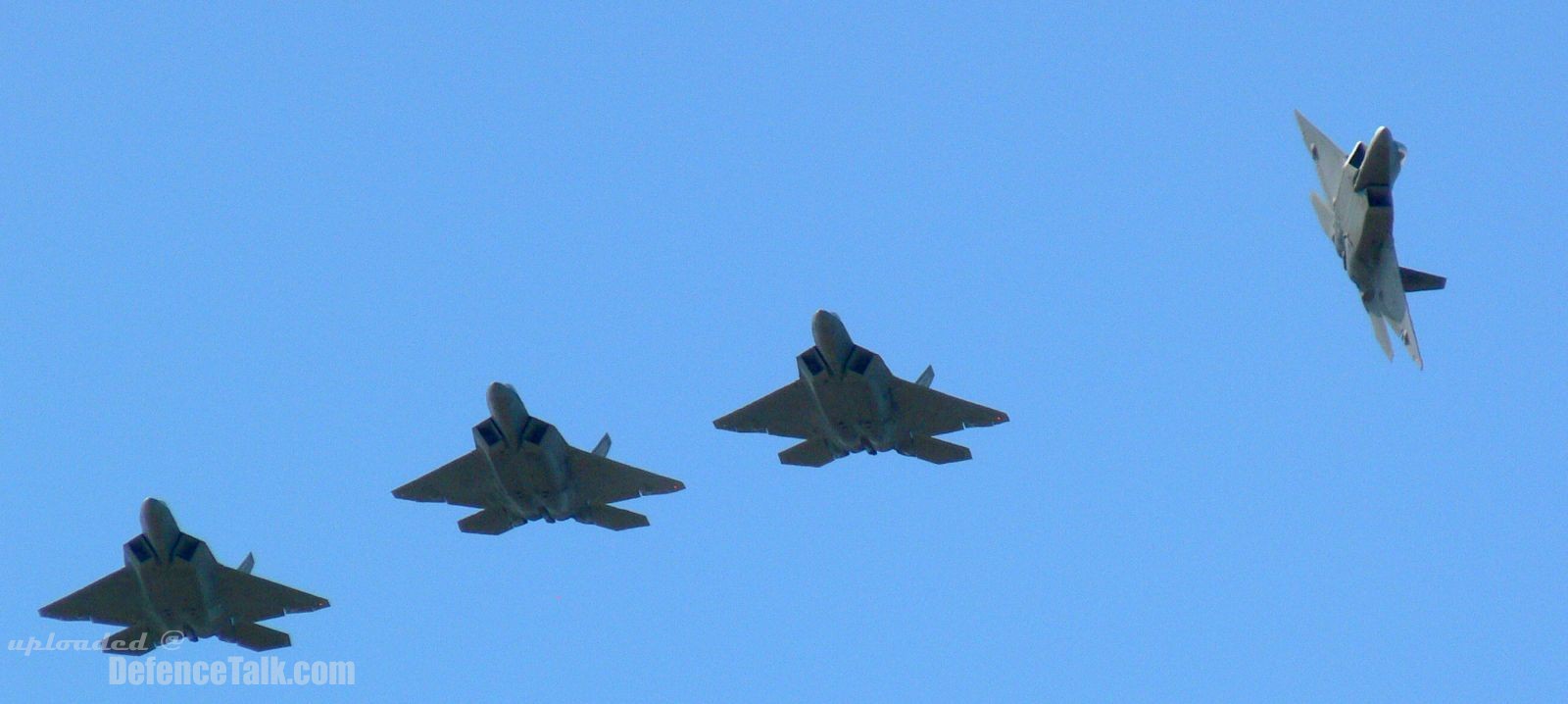 six US Air Force F-22A Raptor stealth fighters