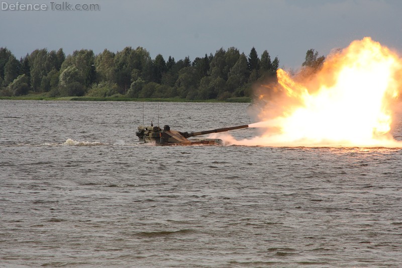 Sprut-SD firing from river