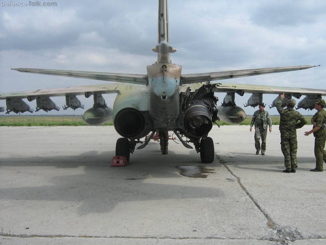 Su-25 damaged by MANPADS over Georgia